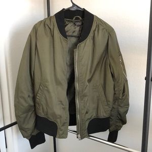 Olive green bomber jacket